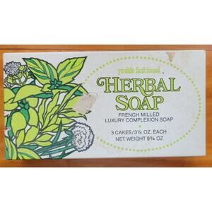 VTG Ye Olde Fashioned Herbal Soap French Milled 3 Cakes 1970s Rare Unused USA